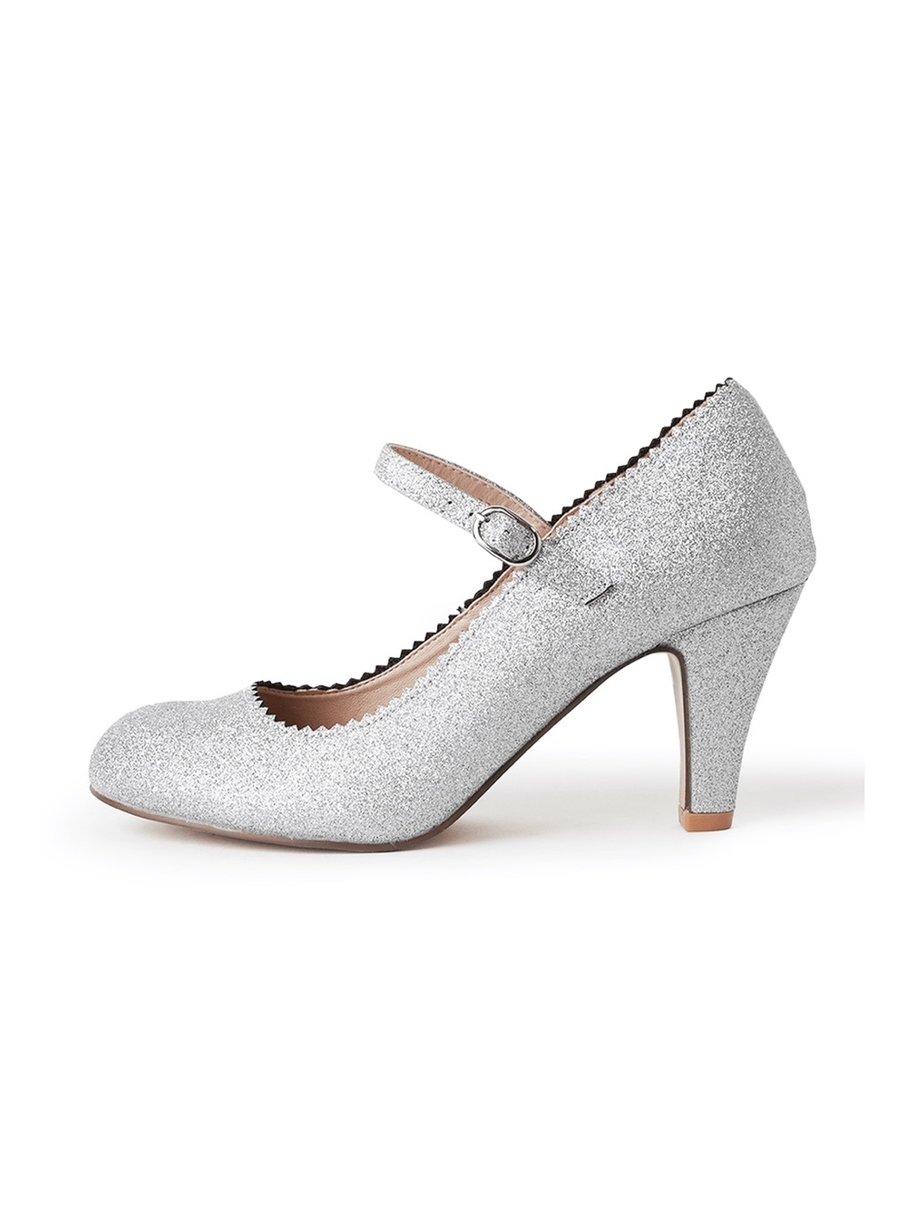 Silver Glitter Mary Jane Heels